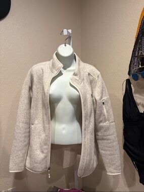 LL Bean Jacket Like New! Cream Heathered Color Size Medium Regular